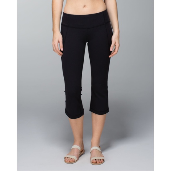 Lululemon Gather & Crow Crop Split Hem Legging Black 2 - Picture 11 of 16